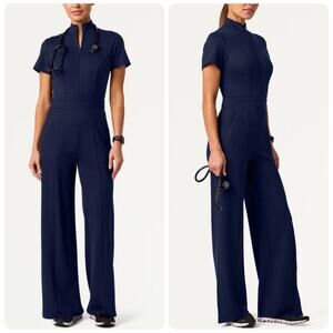 JAANUU The Scrub Jumpsuit Navy Women’s Size Medium NEW